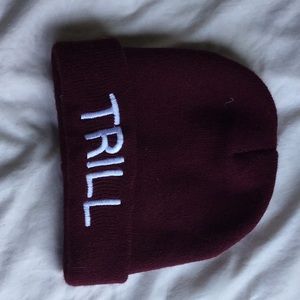 Maroon “TRILL” beanie!